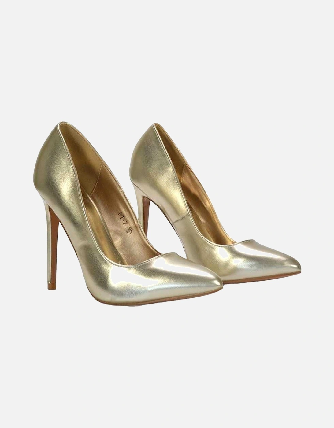 Womens/Ladies Lu Lu Metallic Pointed High Stiletto Heel Court Shoes