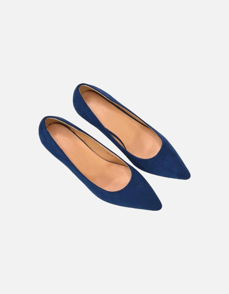 Womens/Ladies Cali Suedette Pointed Kitten Heel Court Shoes