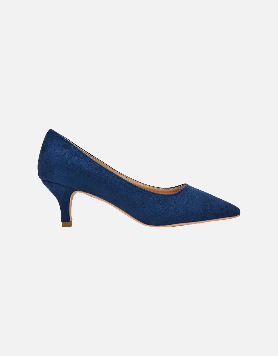 Womens/Ladies Cali Suedette Pointed Kitten Heel Court Shoes