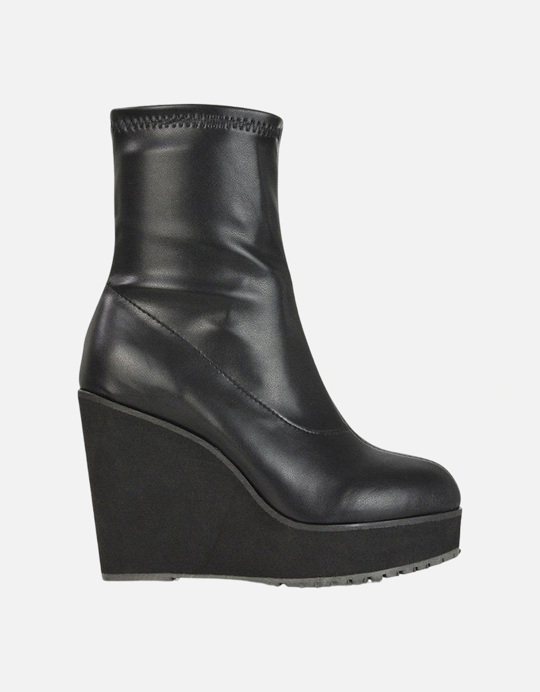 Womens/Ladies Camille Platform Wedge Sock Ankle Boots