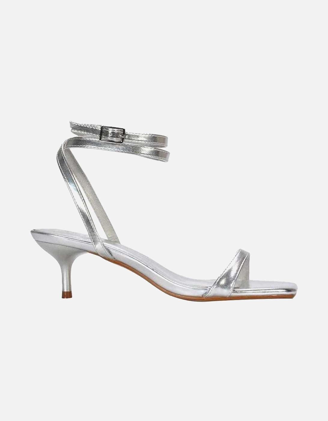 Womens/Ladies Nikita Metallic Strappy Low Kitten Heel Sandals