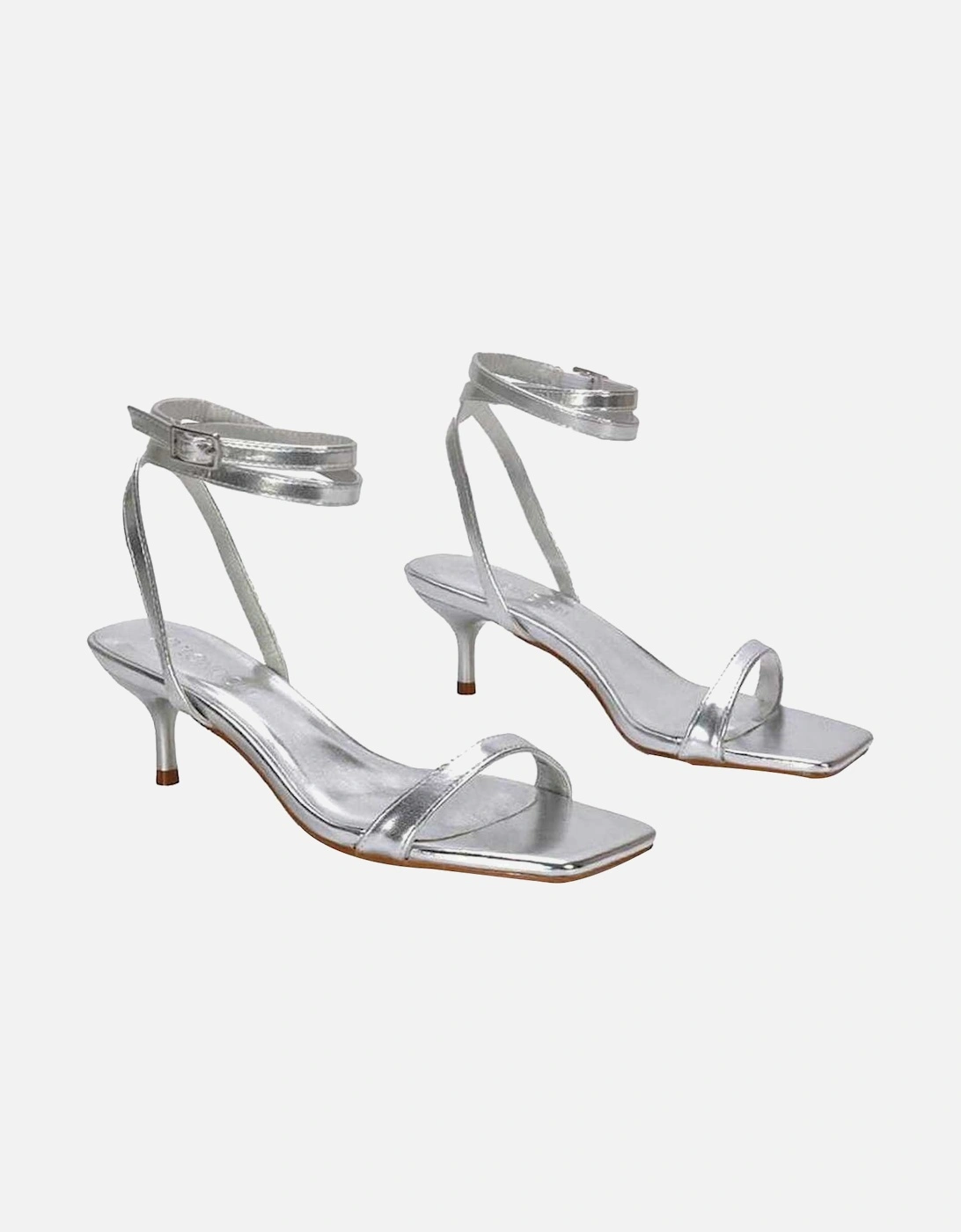 Womens/Ladies Nikita Metallic Strappy Low Kitten Heel Sandals