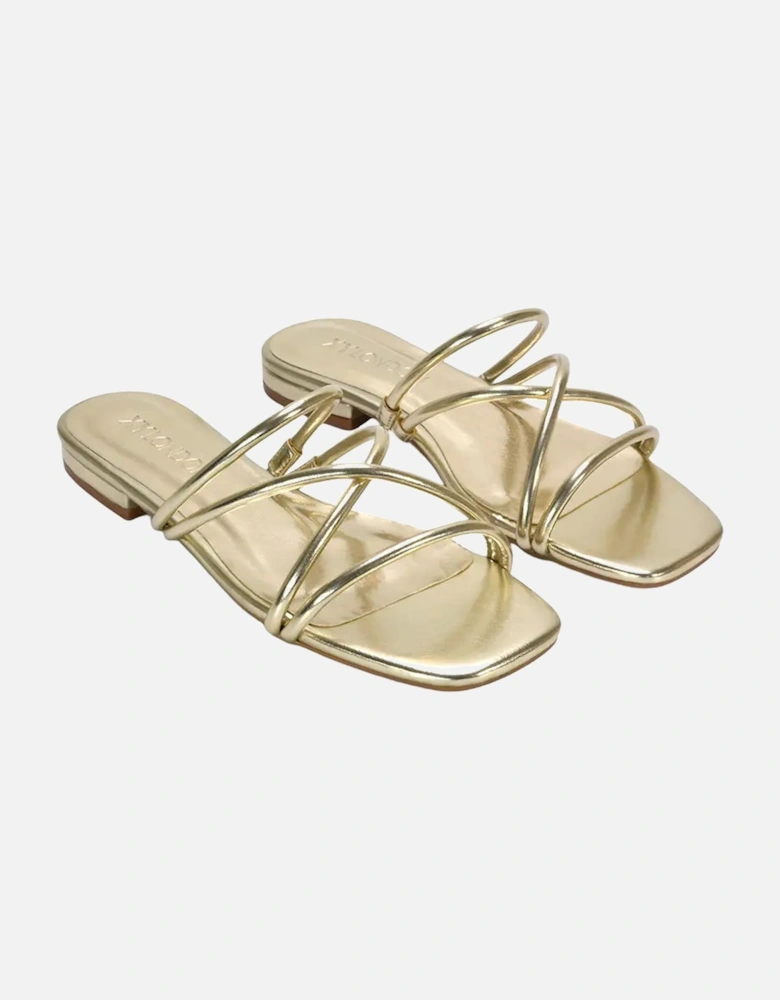 Womens/Ladies Suzzie Metallic Strappy Sandals