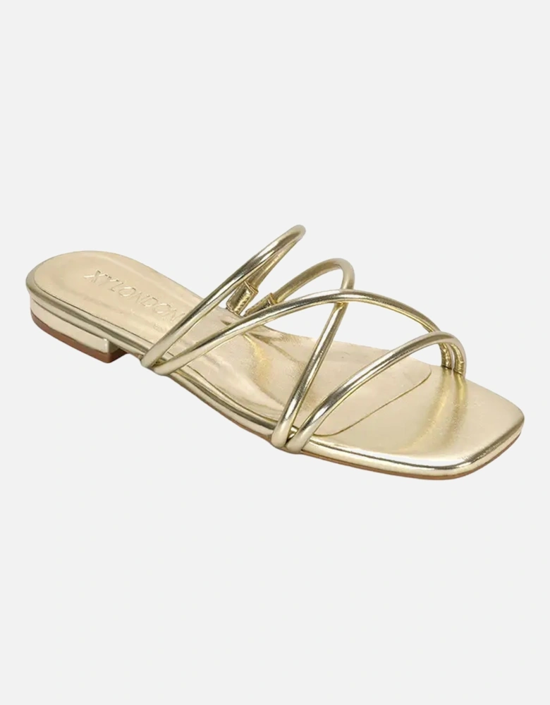 Womens/Ladies Suzzie Metallic Strappy Sandals