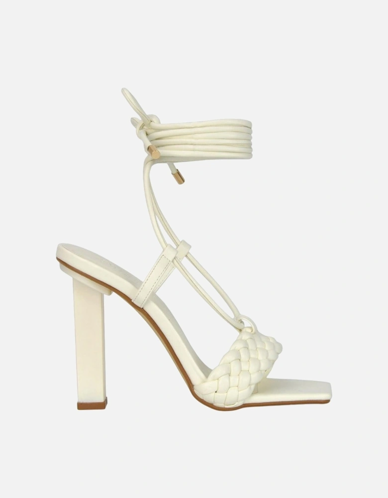 Womens/Ladies Mira Strappy Square Toe Lace Up Block Heel High Heels