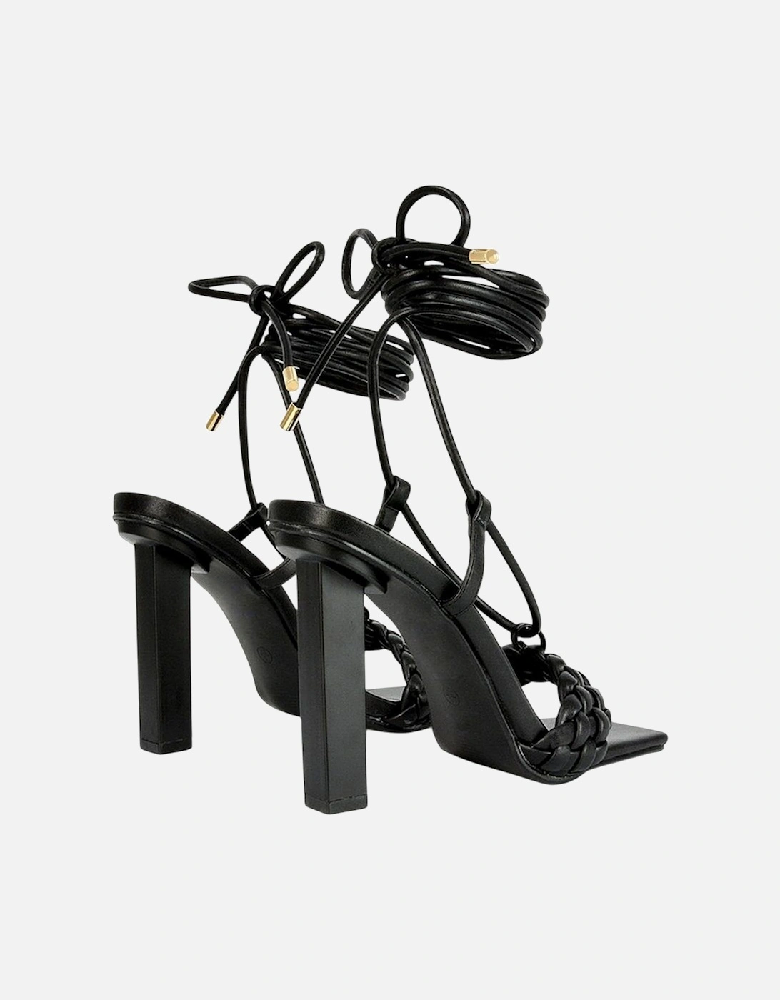 Womens/Ladies Mira Strappy Square Toe Lace Up Block Heel High Heels