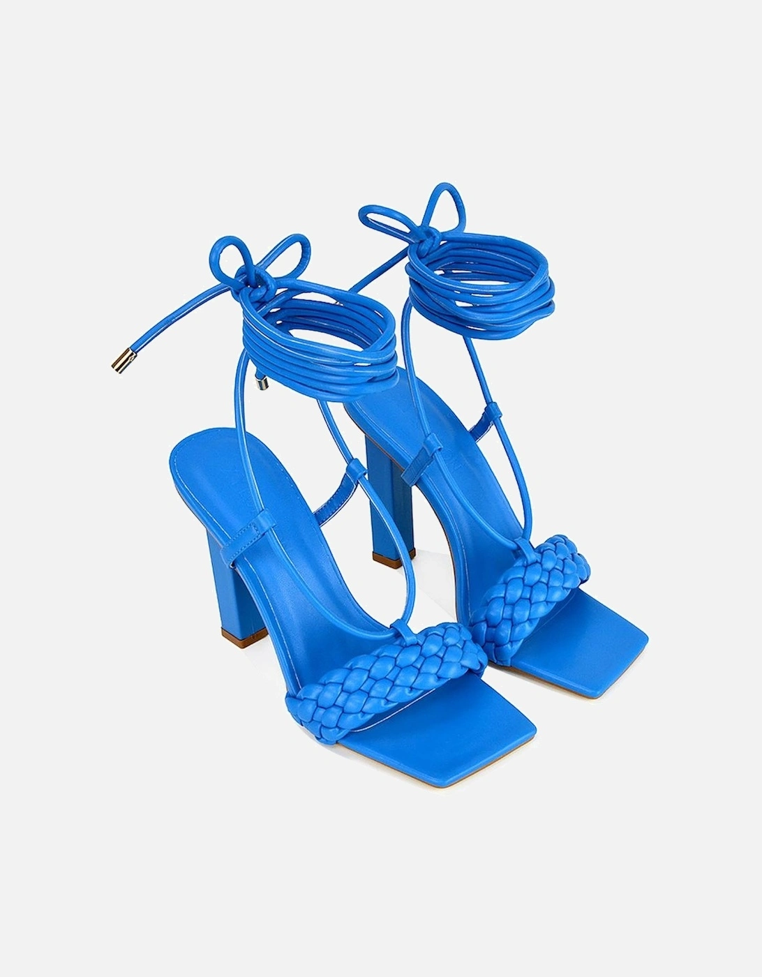 Womens/Ladies Mira Strappy Square Toe Lace Up Block Heel High Heels