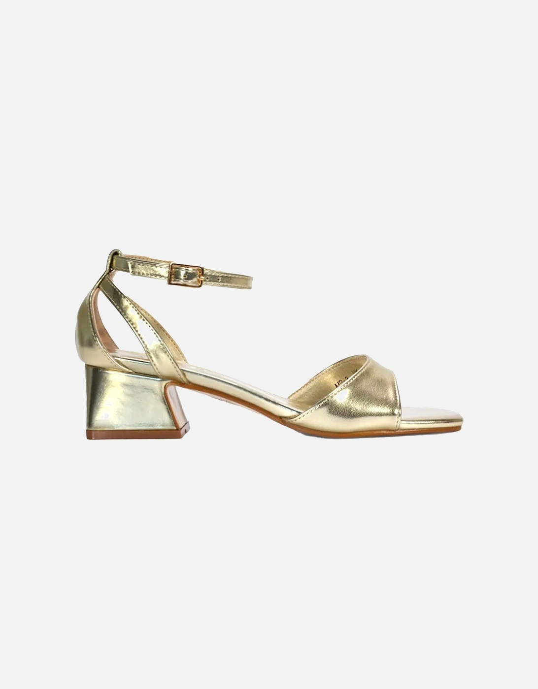 Womens/Ladies Hayley Cut Out Metallic Strappy Low Block Heel Sandals