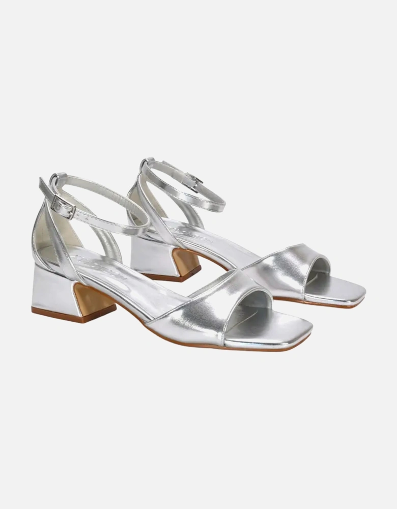 Womens/Ladies Hayley Cut Out Metallic Strappy Low Block Heel Sandals