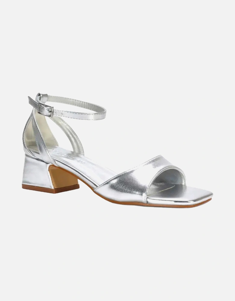 Womens/Ladies Hayley Cut Out Metallic Strappy Low Block Heel Sandals