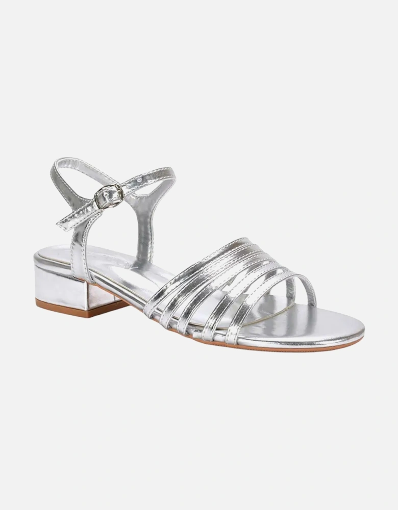 Womens/Ladies Katie Metallic Low Block Heel Sandals