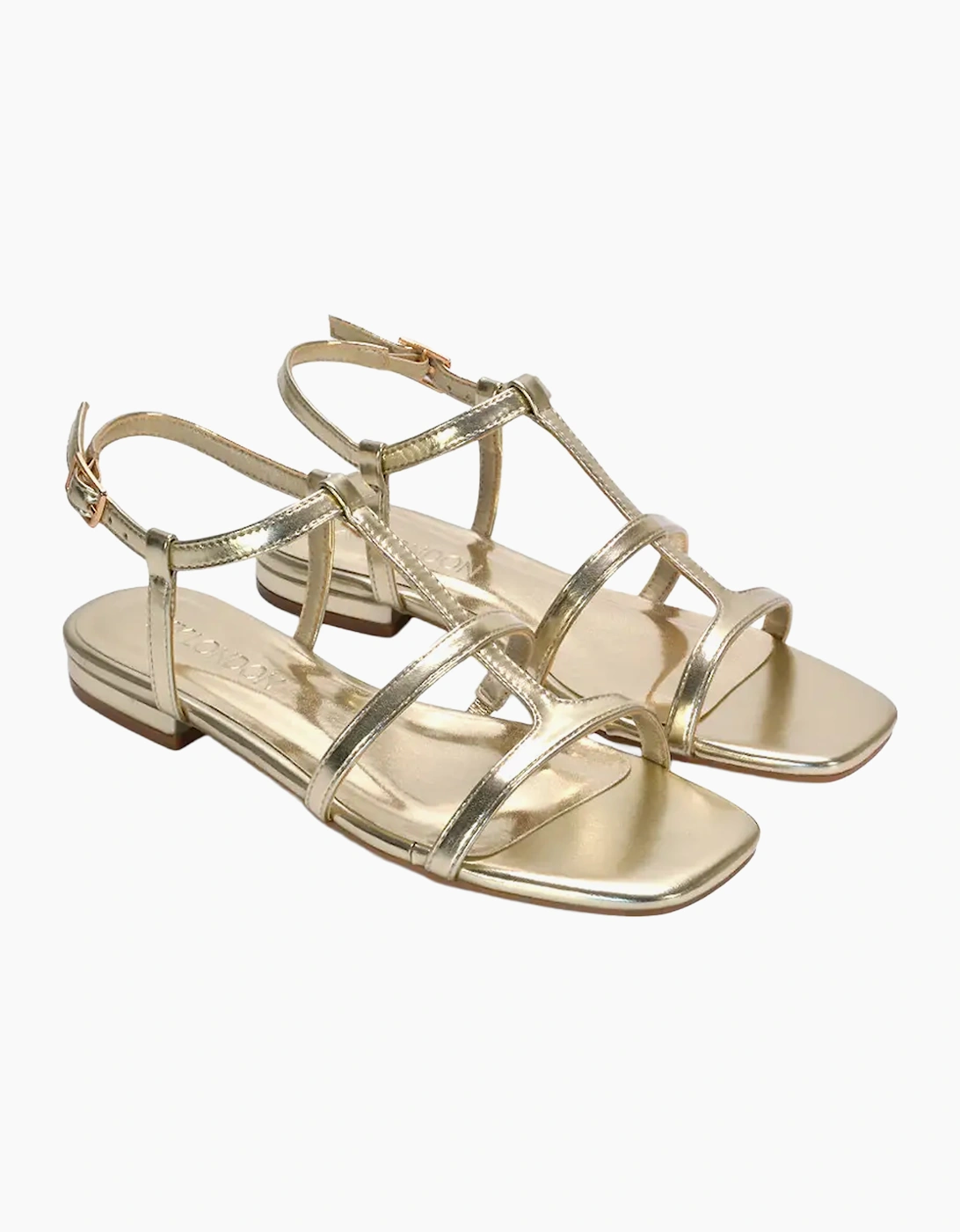 Xy London Women's Gold / Danielle Caged Metallic Strappy Sandals - Size: 4