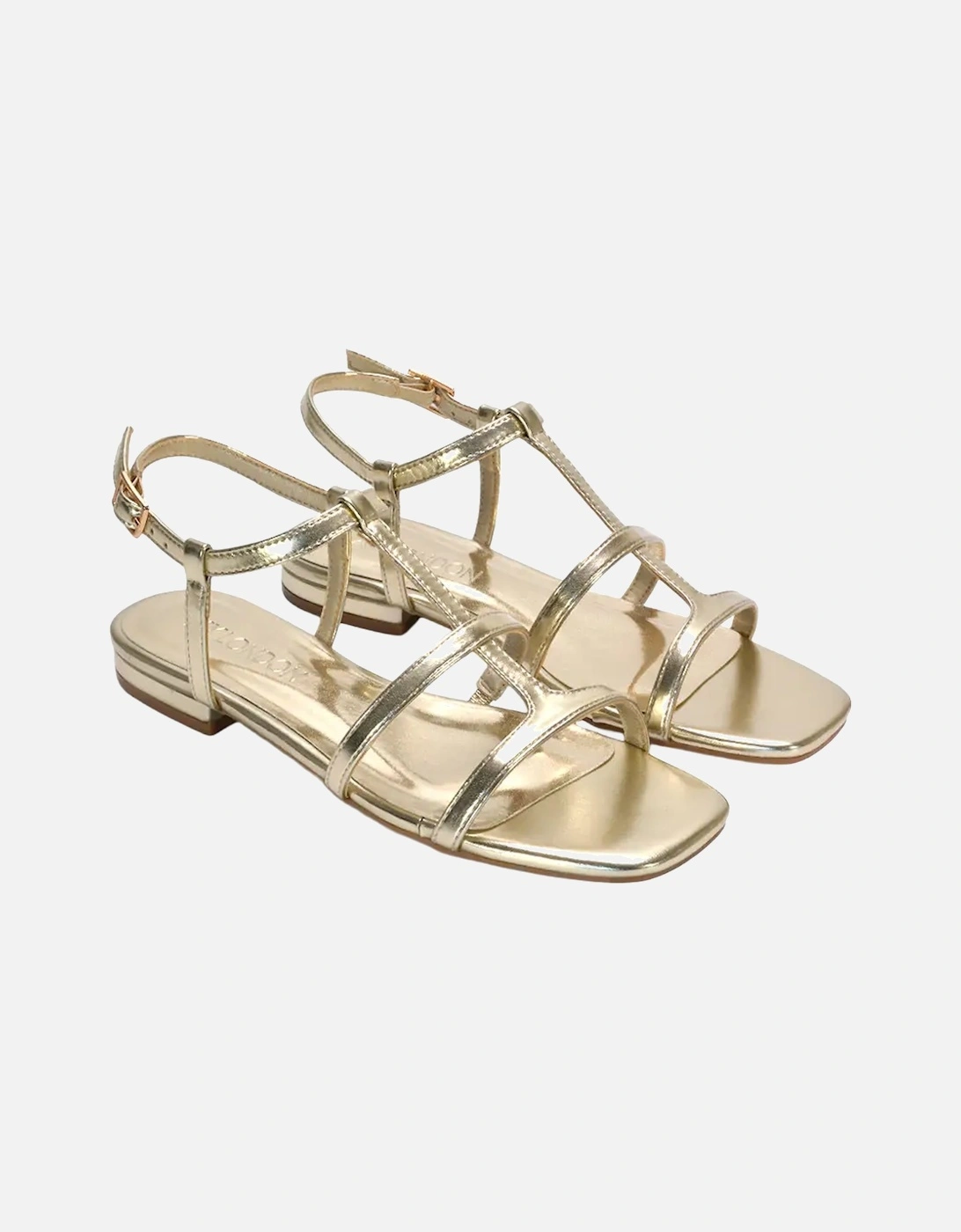 Womens/Ladies Danielle Caged Metallic Strappy Sandals, 6 of 5