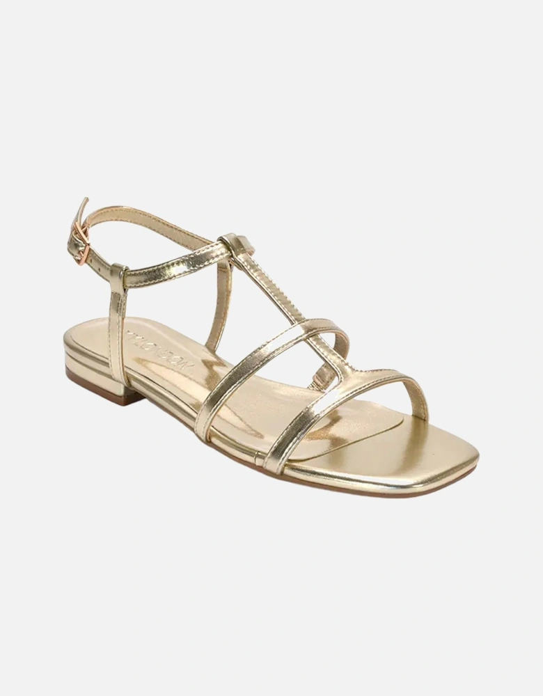 Womens/Ladies Danielle Caged Metallic Strappy Sandals