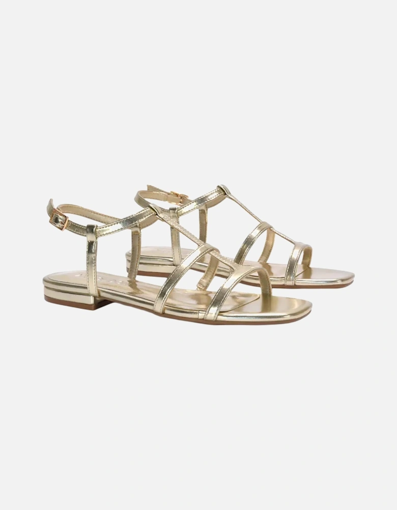 Womens/Ladies Danielle Caged Metallic Strappy Sandals