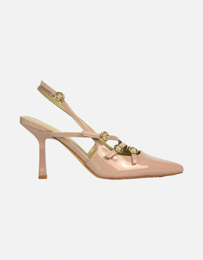 Womens/Ladies Vanessa Patent Sling Back Stiletto Heel Court Shoes