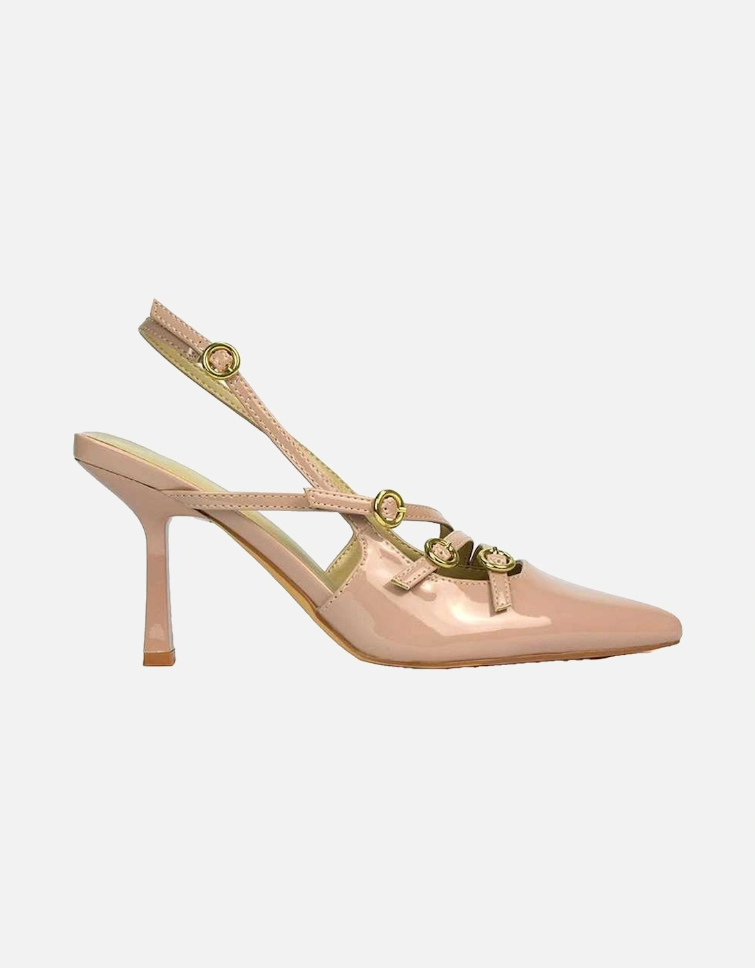 Womens/Ladies Vanessa Patent Sling Back Stiletto Heel Court Shoes