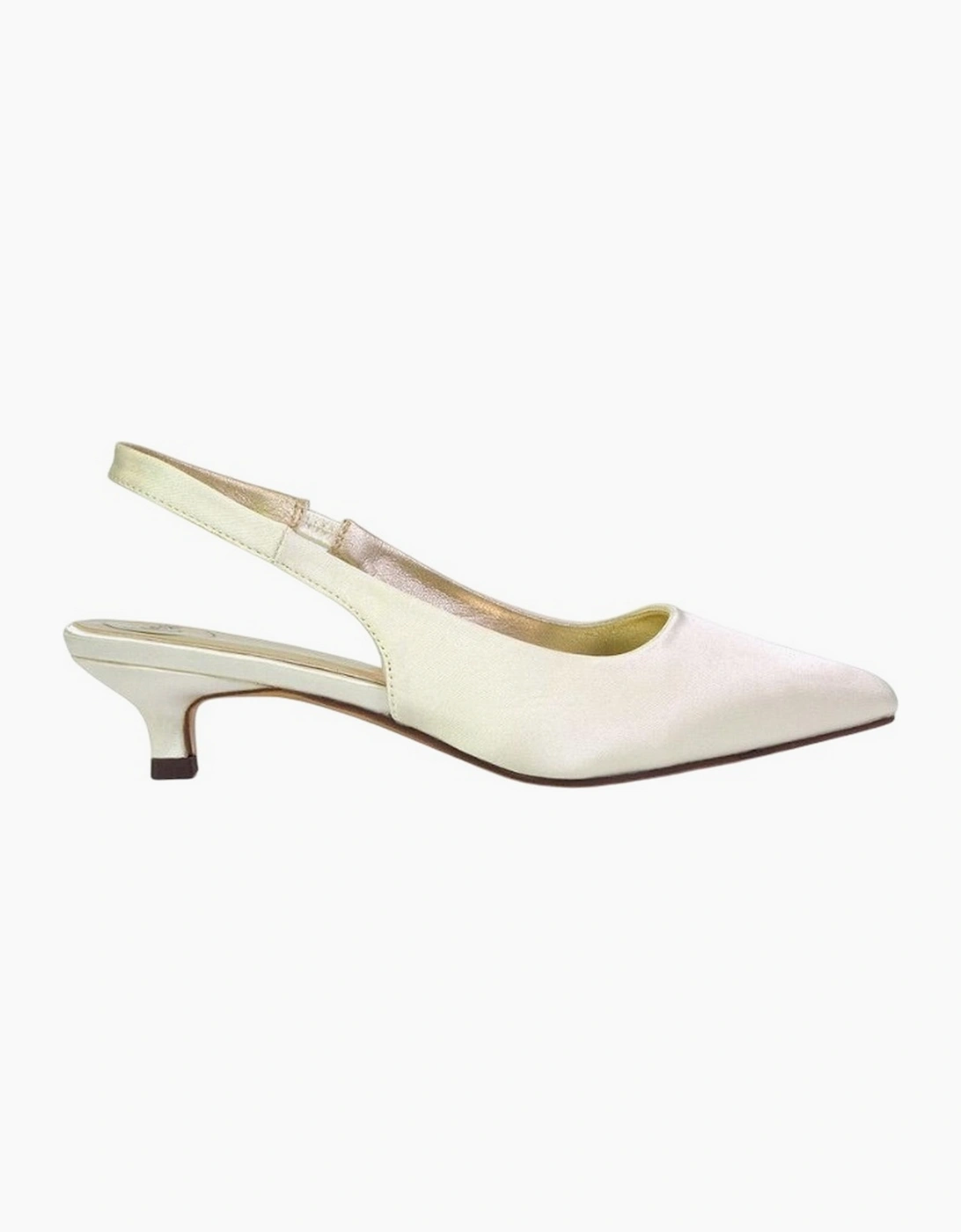 Women's XY London Womens/Ladies Avalone Sling Back Kitten Heel Sandals - Cream - Size: 7