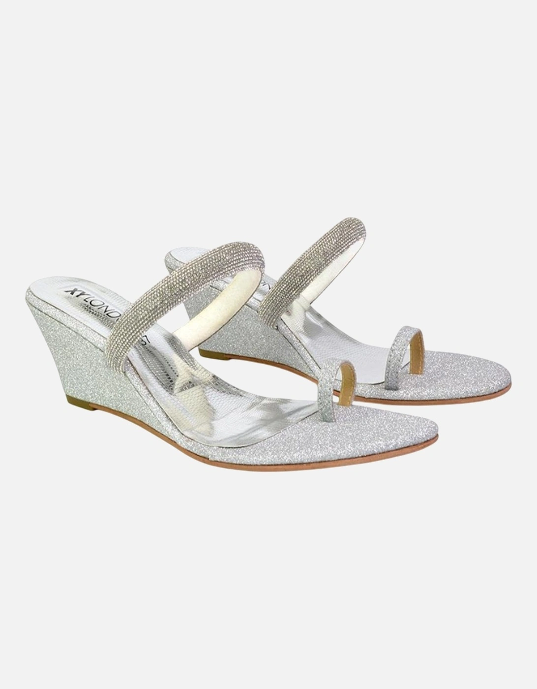 Womens/Ladies Lucille Diamante Strappy Wedge Sandals