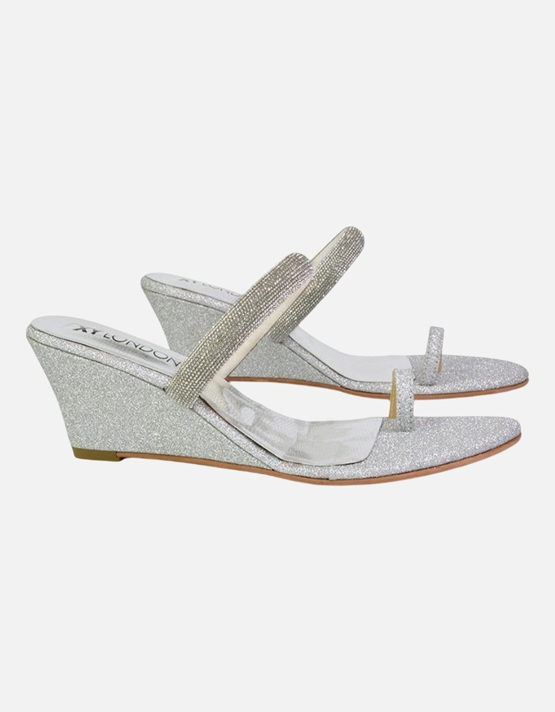 Womens/Ladies Lucille Diamante Strappy Wedge Sandals