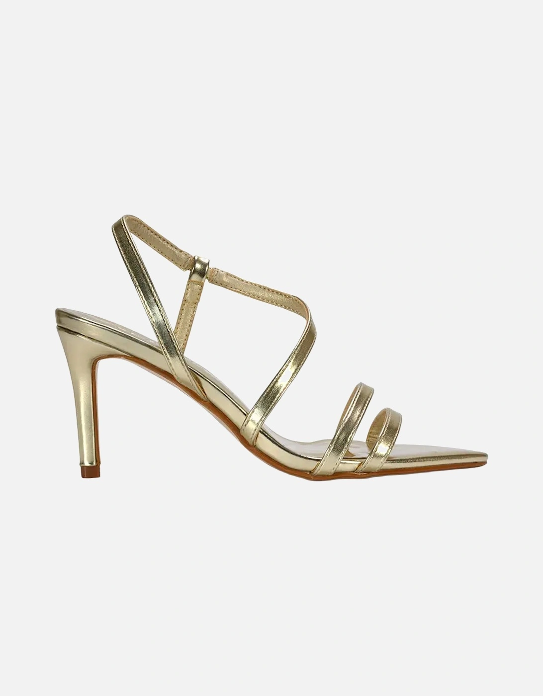 Womens/Ladies Theodora Metallic Strappy Stiletto Heel Sandals
