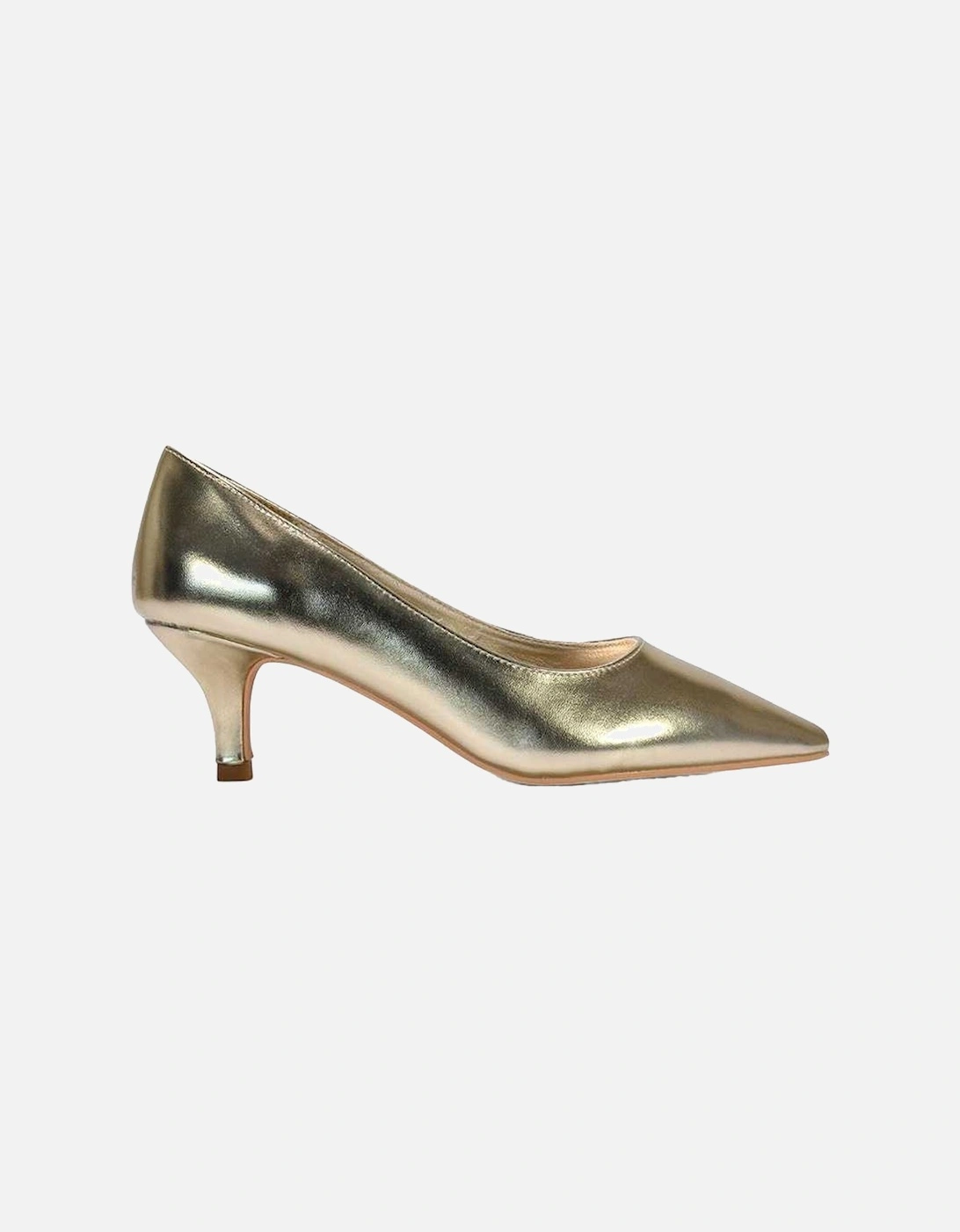 Womens/Ladies Cali Metallic Low Kitten Heel Court Shoes