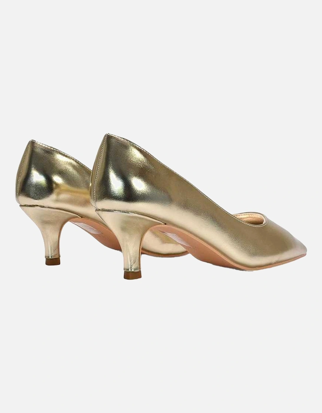 Womens/Ladies Cali Metallic Low Kitten Heel Court Shoes