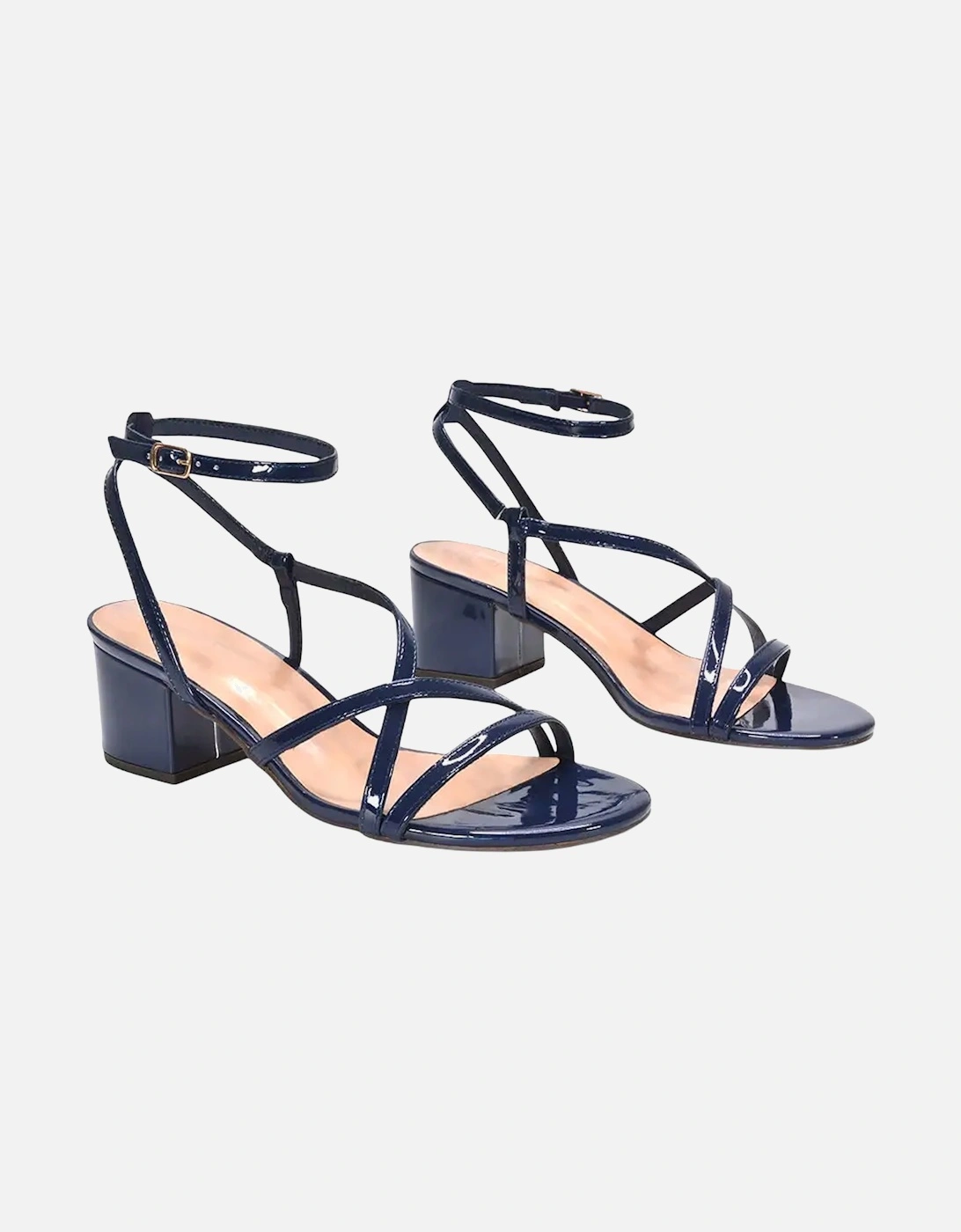 Womens/Ladies Maria Patent Strappy Block Heel Sandals, 5 of 4