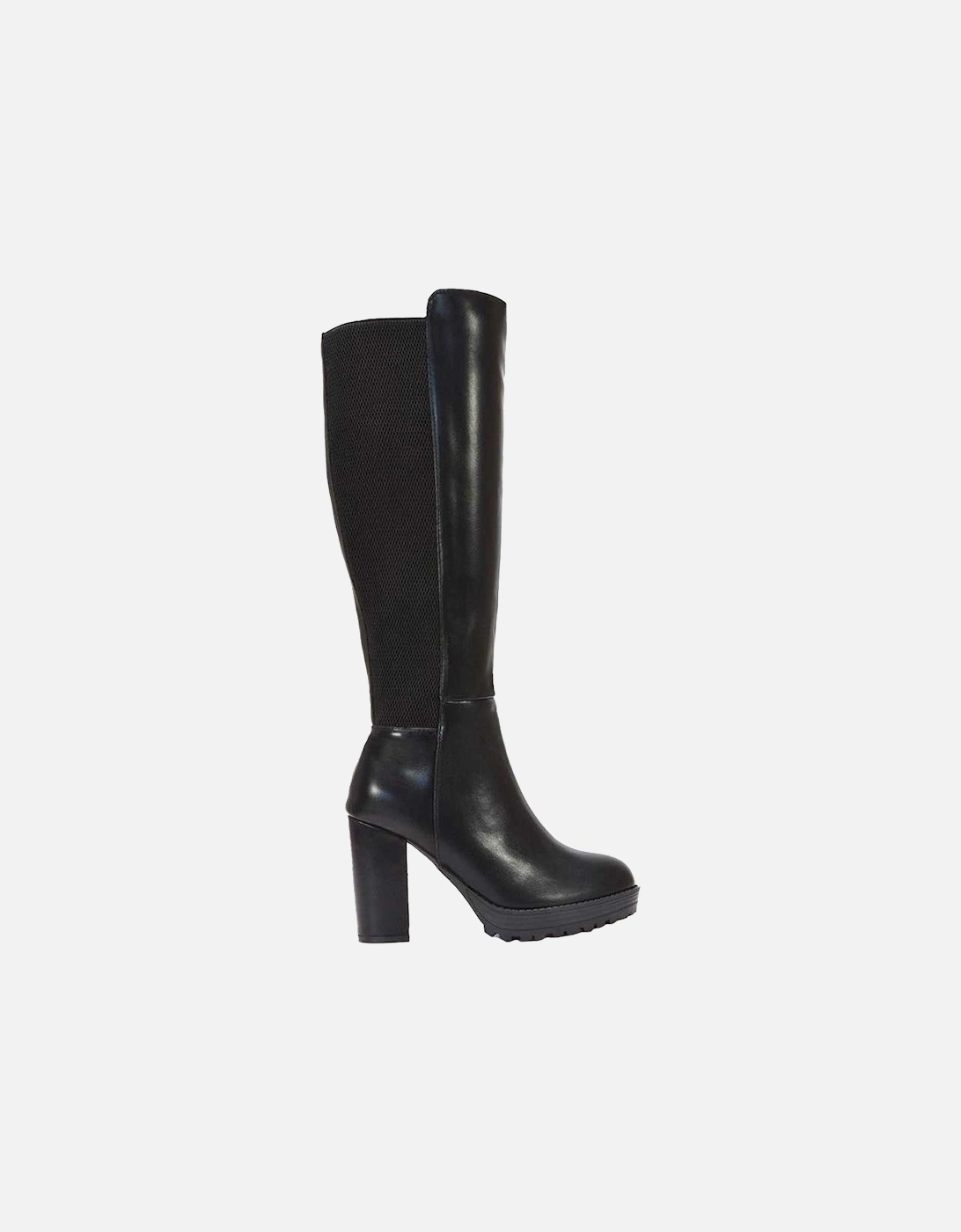 Womens/Ladies Libby Platform Heel Elasticated Knee-High Boots
