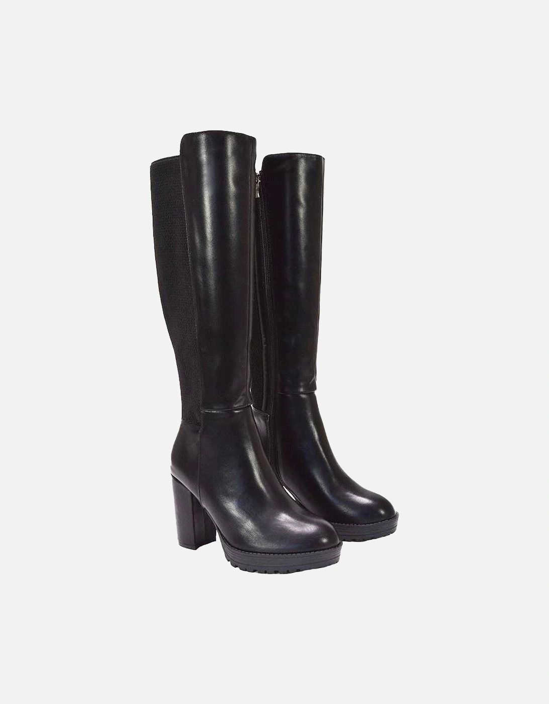 Womens/Ladies Libby Platform Heel Elasticated Knee-High Boots