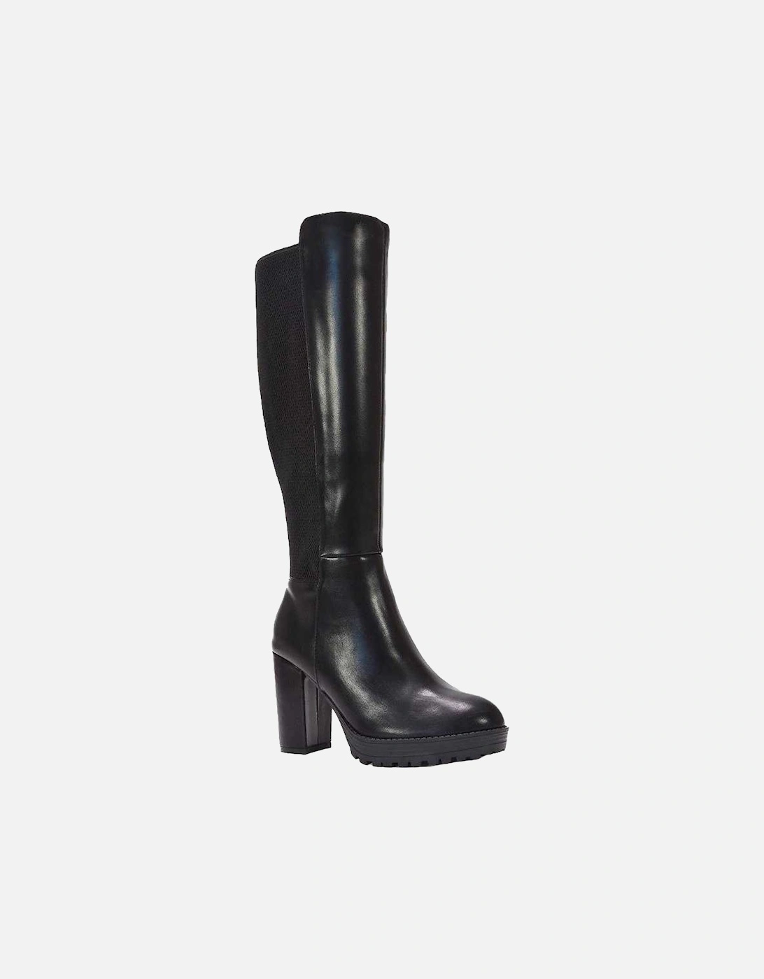Womens/Ladies Libby Platform Heel Elasticated Knee-High Boots, 5 of 4