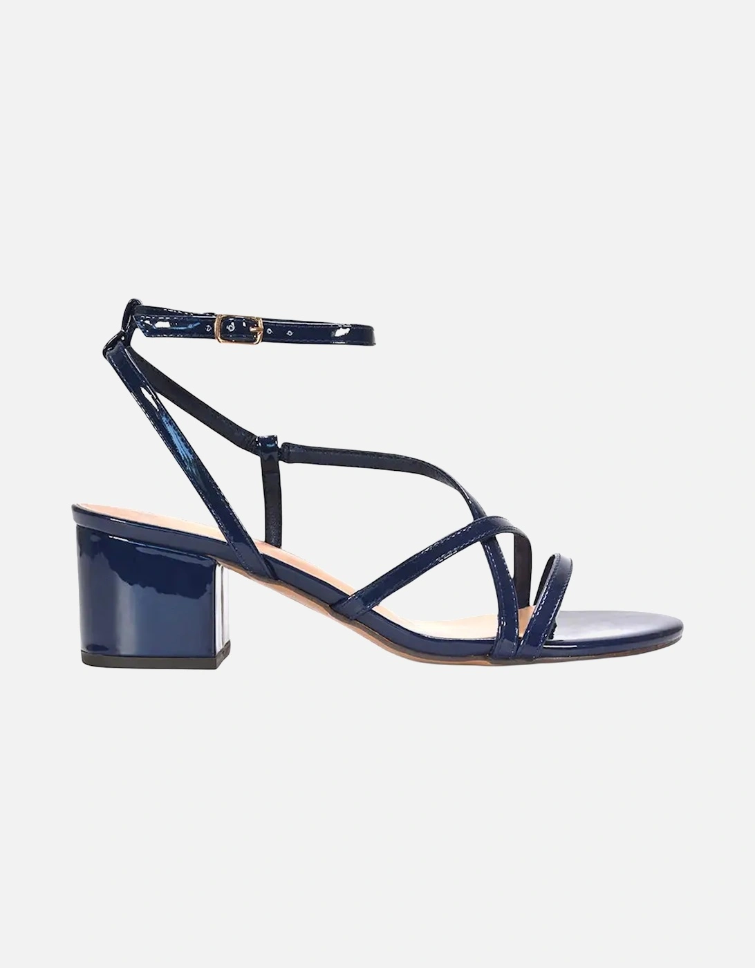 Womens/Ladies Maria Patent Strappy Block Heel Sandals