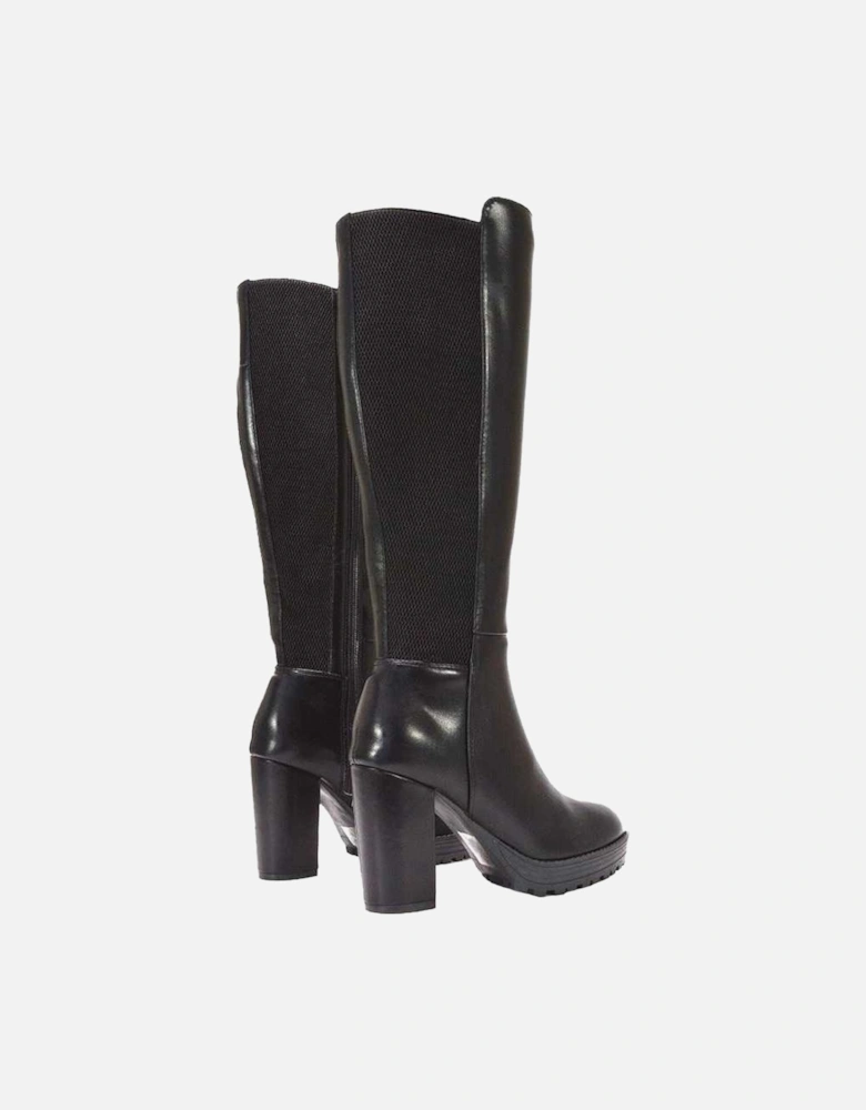 Womens/Ladies Libby Platform Heel Elasticated Knee-High Boots