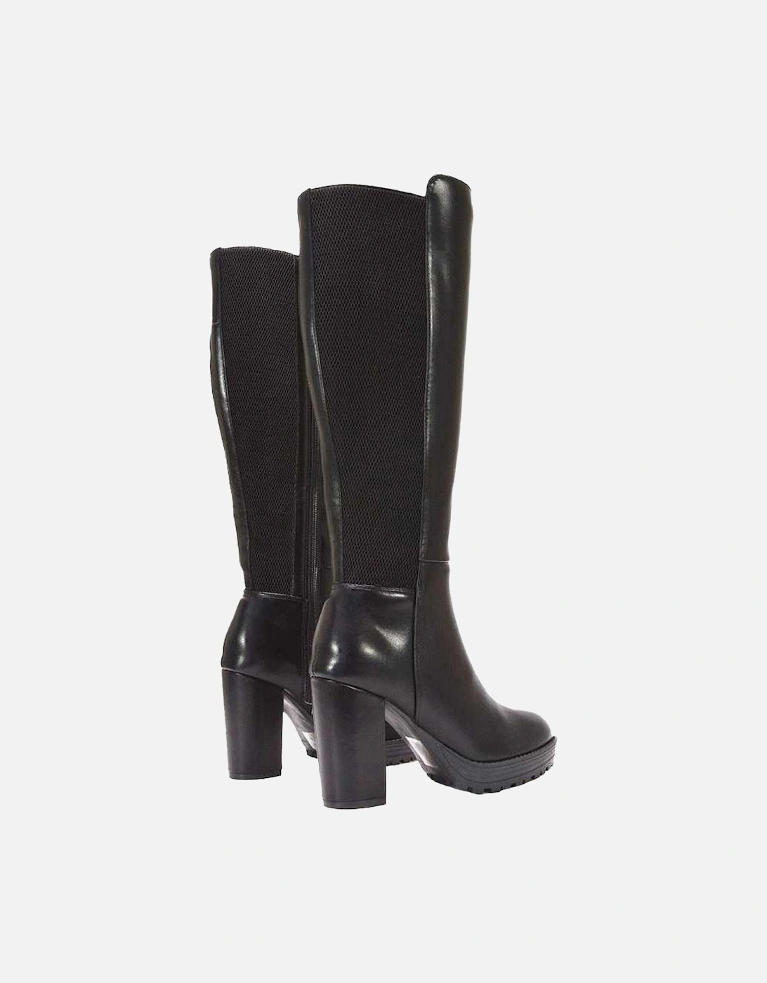 Womens/Ladies Libby Platform Heel Elasticated Knee-High Boots