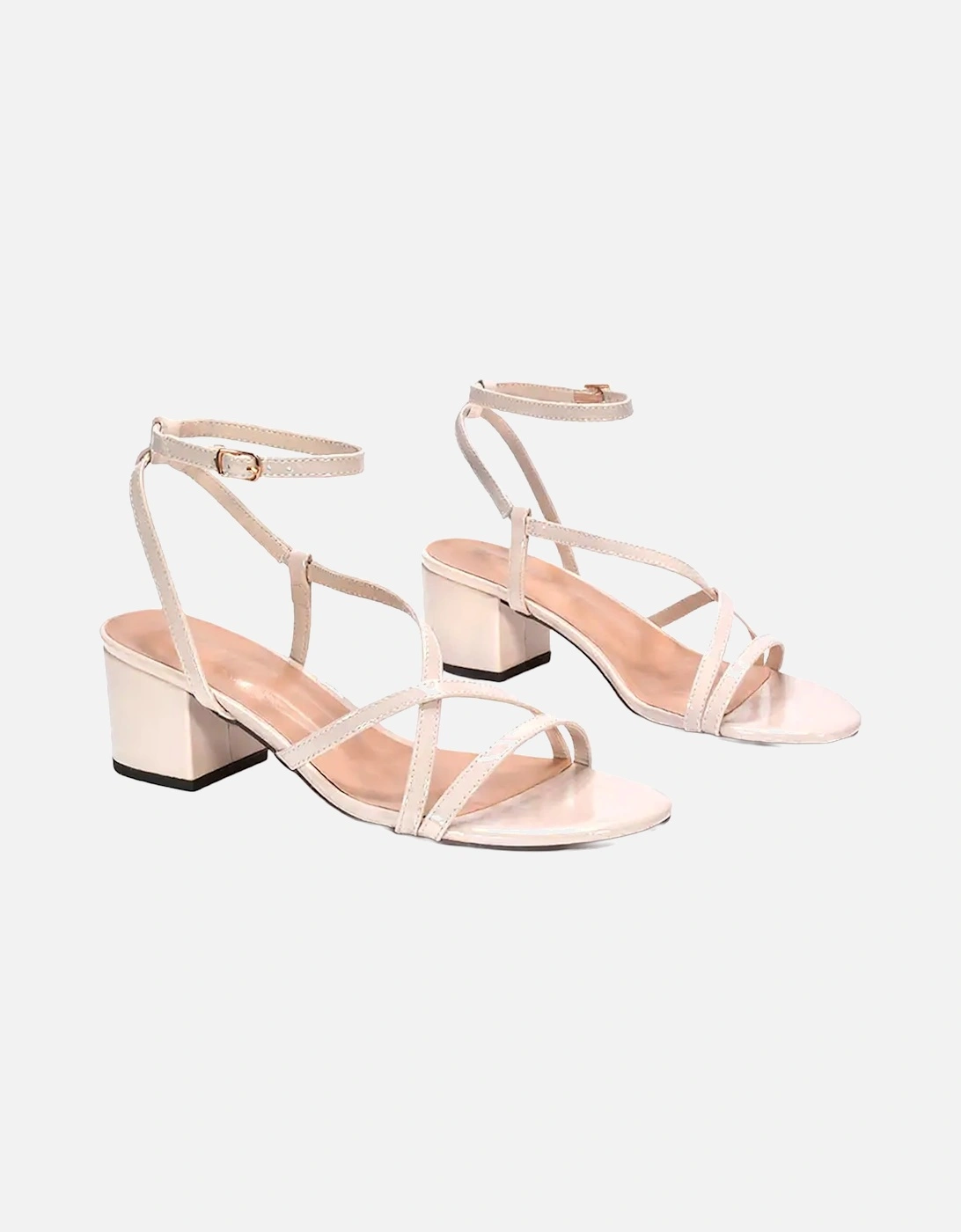 Womens/Ladies Maria Patent Strappy Block Heel Sandals, 5 of 4