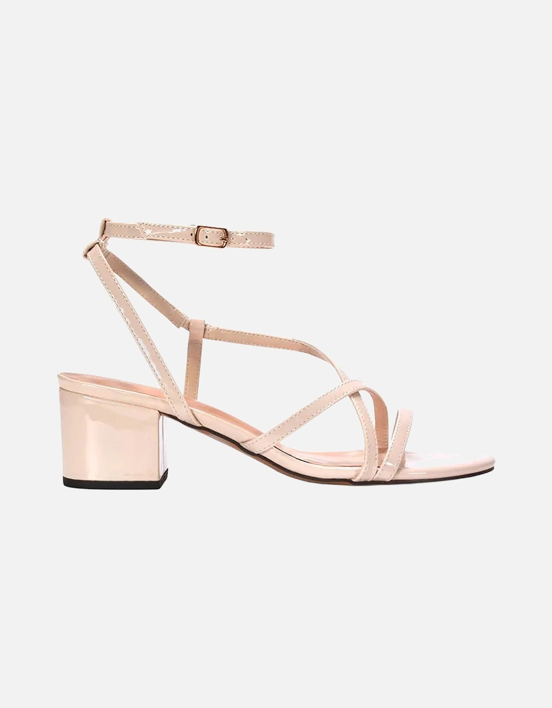 Womens/Ladies Maria Patent Strappy Block Heel Sandals