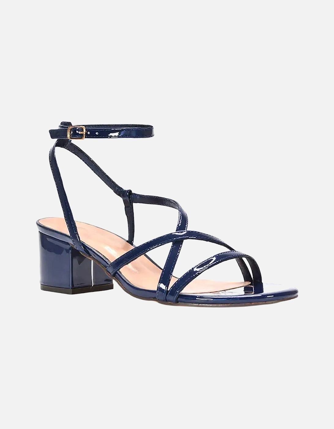 Womens/Ladies Maria Patent Strappy Block Heel Sandals