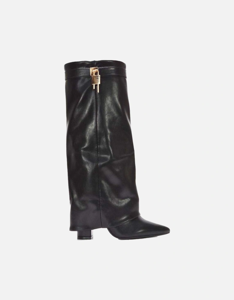 Womens/Ladies Holly Fold Over Knee-High Boots