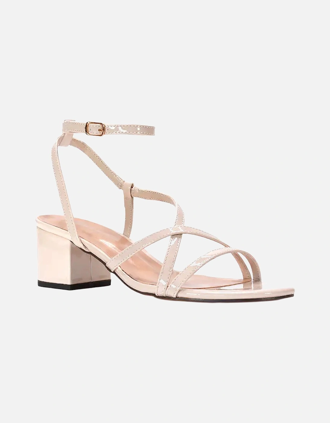 Womens/Ladies Maria Patent Strappy Block Heel Sandals