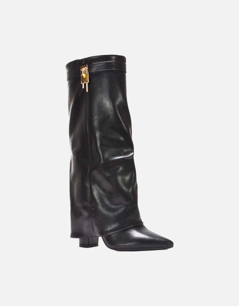 Womens/Ladies Holly Fold Over Knee-High Boots