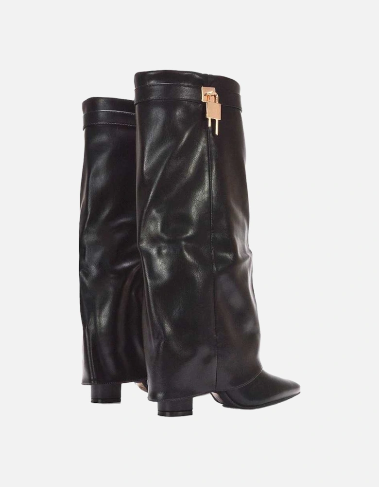 Womens/Ladies Holly Fold Over Knee-High Boots