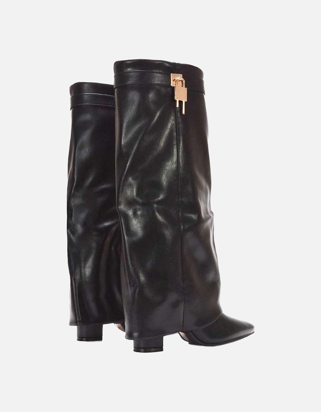 Womens/Ladies Holly Fold Over Knee-High Boots