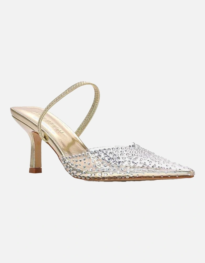 Womens/Ladies Tia Metallic Perspex Court Shoes