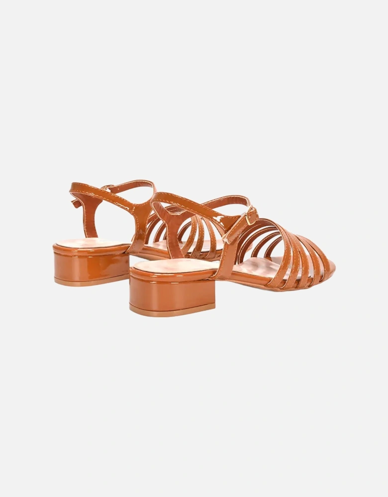 Womens/Ladies Katie Patent Open Toe Low Heel Sandals