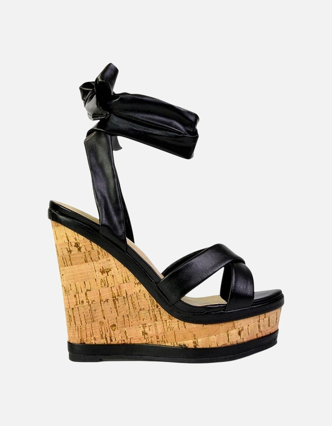 Womens/Ladies Kammie Cork Lace Up Strappy Wedge Sandals