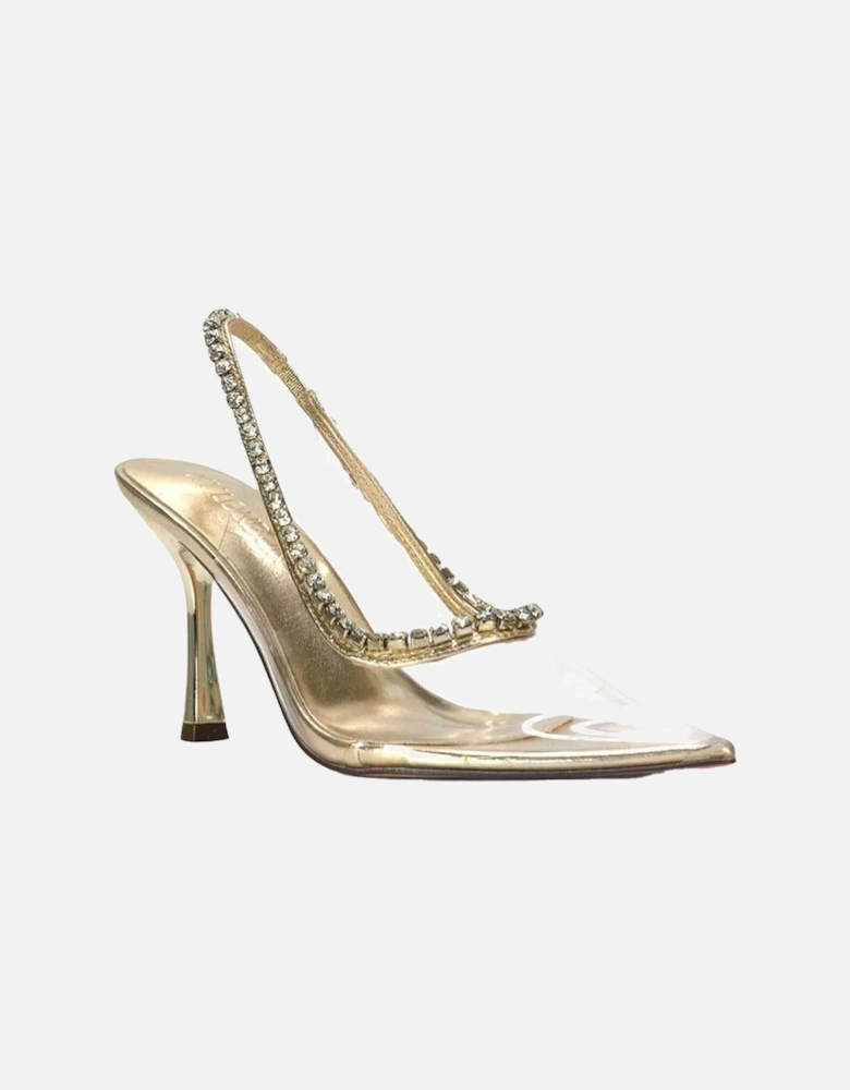 Womens/Ladies Beryl Metallic High Heel Court Shoes