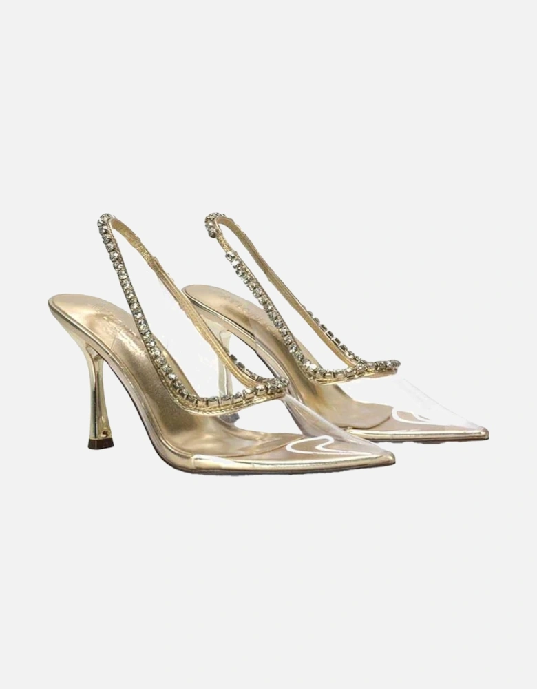 Womens/Ladies Beryl Metallic High Heel Court Shoes