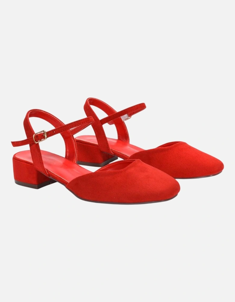 Womens/Ladies Hilary Strappy Low Heel Court Shoes