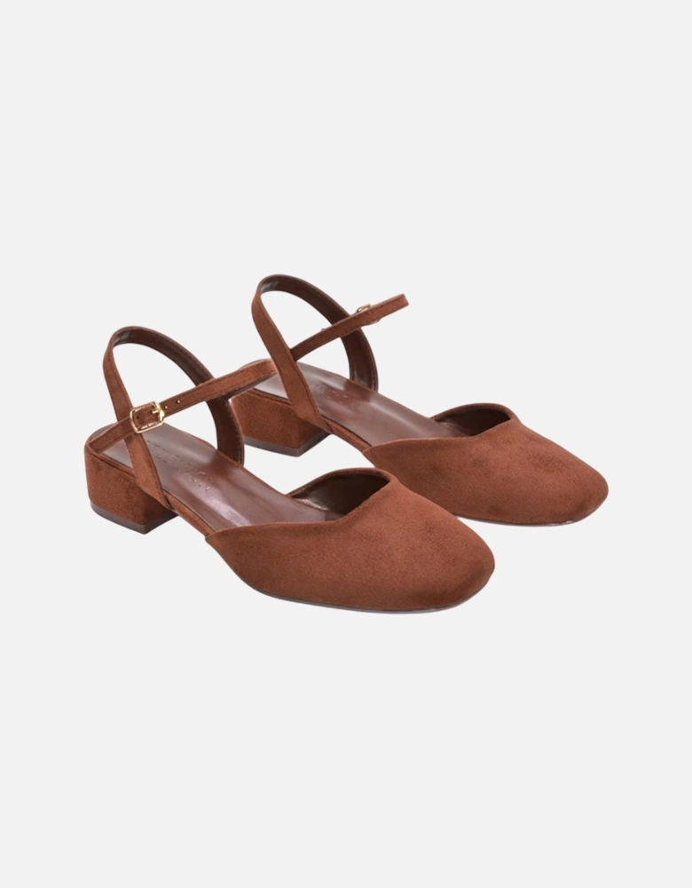 Womens/Ladies Hilary Strappy Low Heel Court Shoes