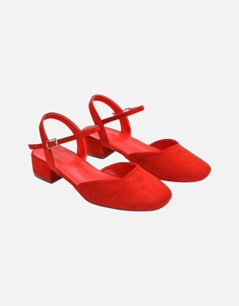 Womens/Ladies Hilary Strappy Low Heel Court Shoes